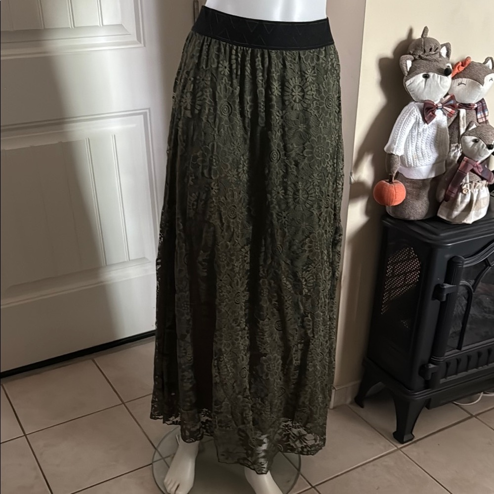 Green Maxi Skirt for Casual and Work